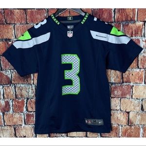 Nike On Field Seattle Seahawks NFL Football #3 Russell Wilson Jersey Yth Medium